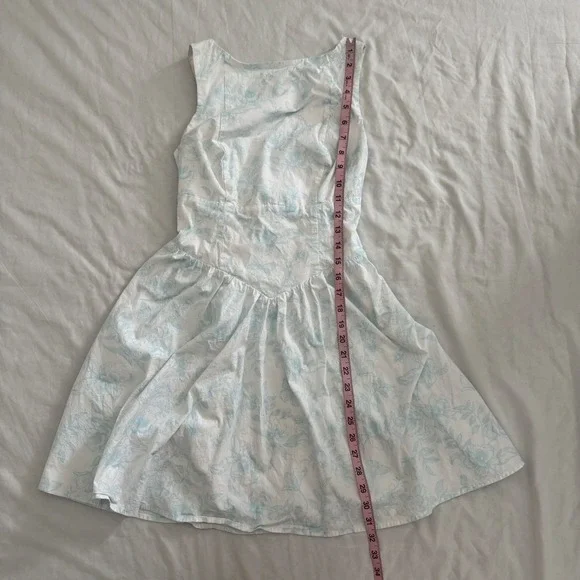 Wild Fable Womens Cottagecore Blue Floral Open Tie Back Mini Dress S Coquette - Picture 5 of 6